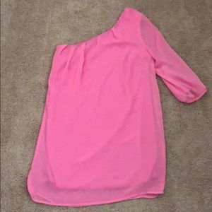 Pink one shoulder dress